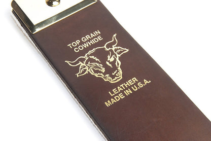 Razor Strop Blade Sharpener, Top Grain Cowhide, 2.5 x 23 Inch, Brown, IRS127