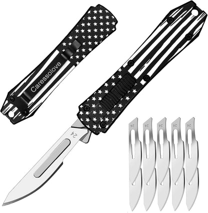 Auto Retractable Utility Knife, Mini Scalpel Knife | Safety Automatic Box Cutter with 10PCS #24 Blades, Razor Blades Utility Knives