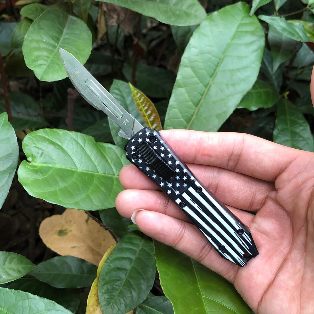 Auto Retractable Utility Knife, Mini Scalpel Knife | Safety Automatic Box Cutter with 10PCS #24 Blades, Razor Blades Utility Knives