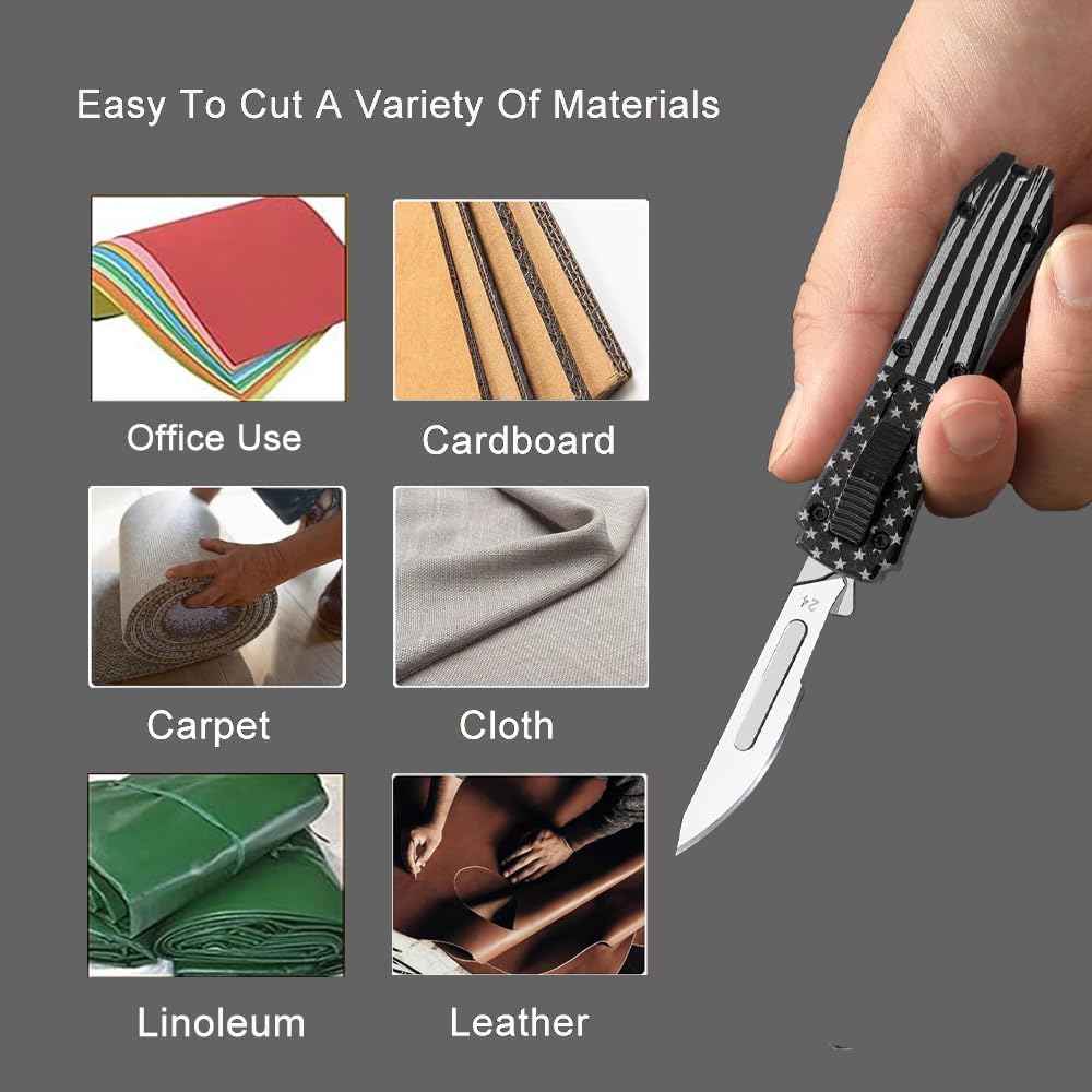 Auto Retractable Utility Knife, Mini Scalpel Knife | Safety Automatic Box Cutter with 10PCS #24 Blades, Razor Blades Utility Knives