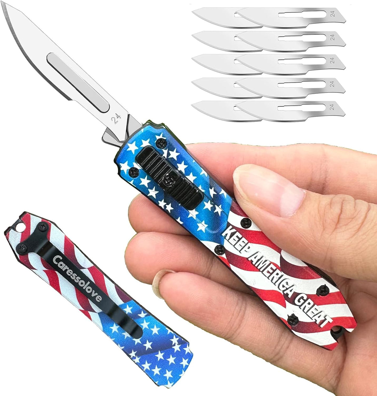 Auto Retractable Utility Knife, Mini Scalpel Knife | Safety Automatic Box Cutter with 10PCS #24 Blades, Razor Blades Utility Knives