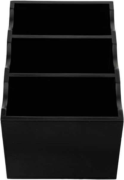 8.25 x 5.5 x 4.75 Inch Flatware Display 1 Countertop Buffet Utensil Caddy - 3 Compartment For Parties Picnics Homes or Restaurants Natural Bamboo Cutlery Holder Upright