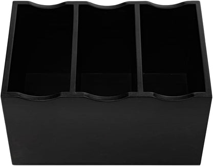 8.25 x 5.5 x 4.75 Inch Flatware Display 1 Countertop Buffet Utensil Caddy - 3 Compartment For Parties Picnics Homes or Restaurants Natural Bamboo Cutlery Holder Upright