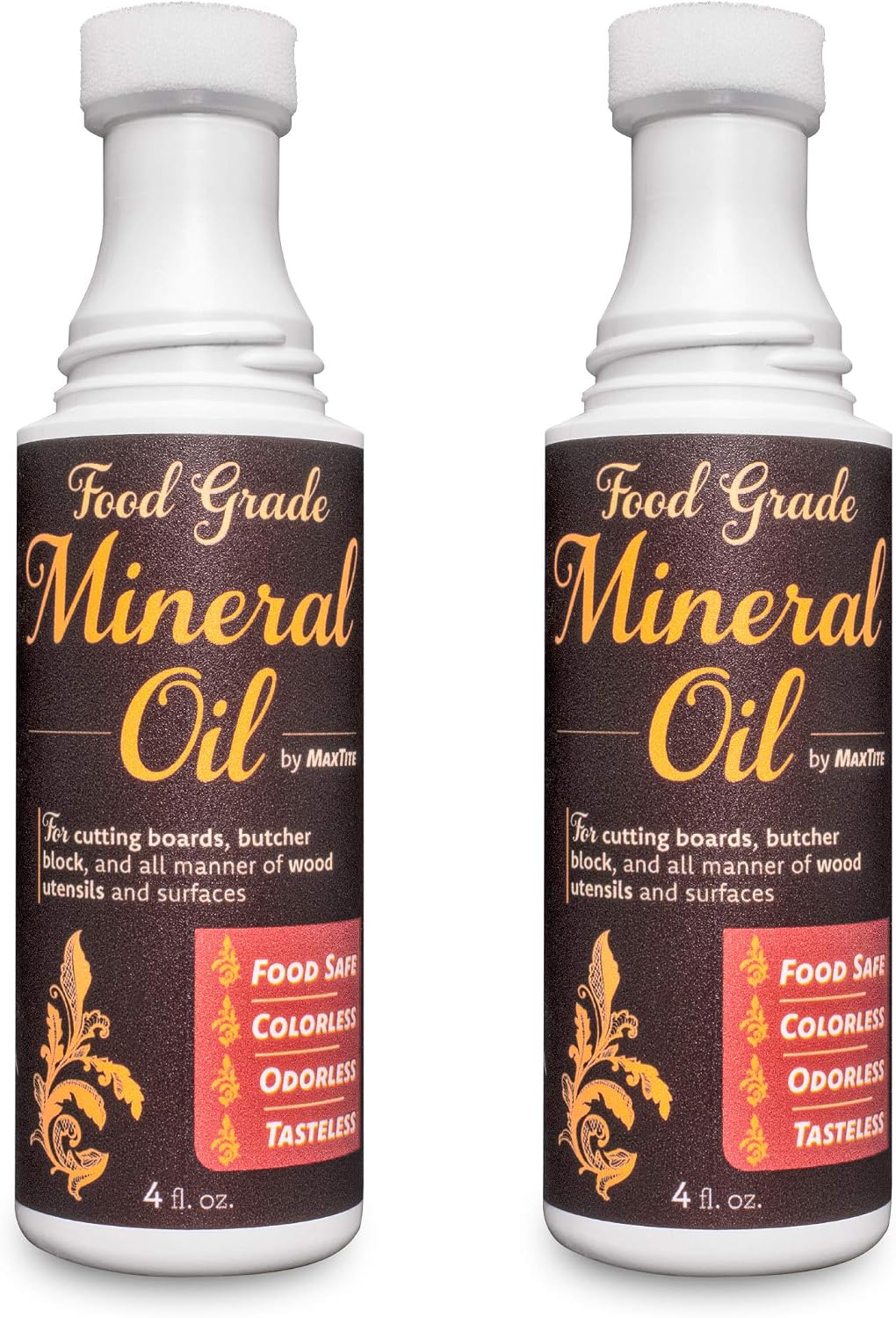 Easy-Applicator Mineral Oil for Cutting Boards and All Wood Care, Ultrapure Food Grade (4oz with Foam Applicator Tip) Made in USA