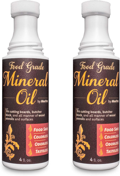 Easy-Applicator Mineral Oil for Cutting Boards and All Wood Care, Ultrapure Food Grade (4oz with Foam Applicator Tip) Made in USA