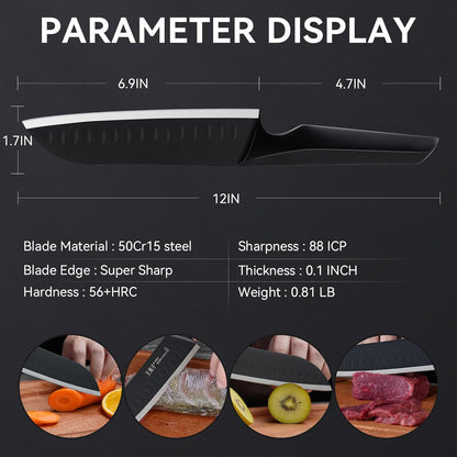 Chef Knife 7 Inch Sharp Santoku Knife for All Around Food, Cooking Gadgets with High End Gift Box, Perfect Gifts for Men and Women, Parents