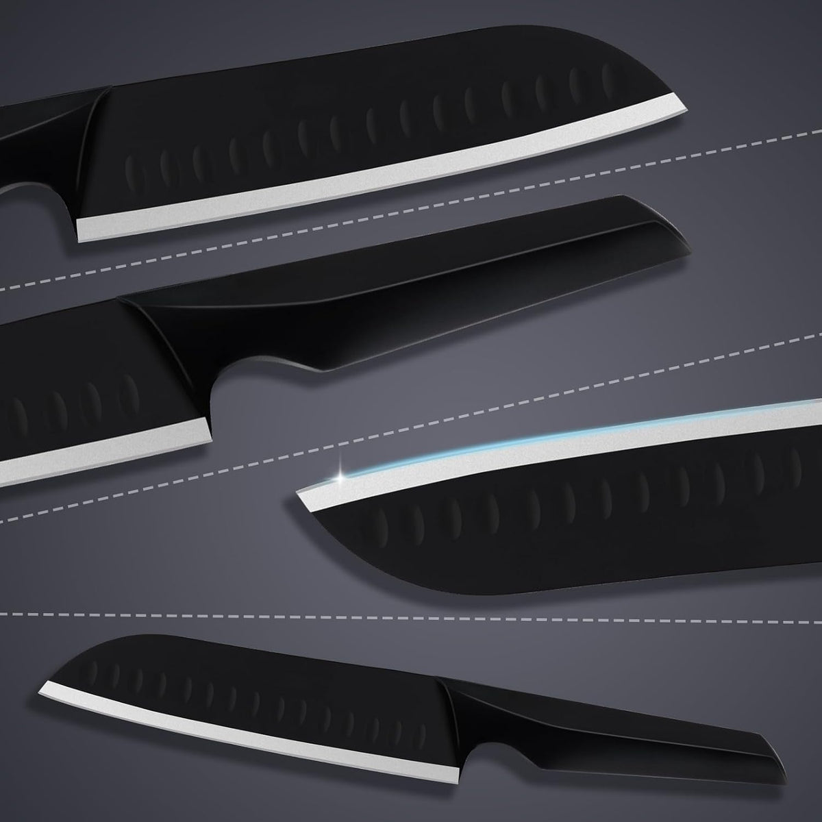 Chef Knife 7 Inch Sharp Santoku Knife for All Around Food, Cooking Gadgets with High End Gift Box, Perfect Gifts for Men and Women, Parents