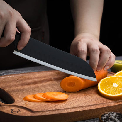Chef Knife 7 Inch Sharp Santoku Knife for All Around Food, Cooking Gadgets with High End Gift Box, Perfect Gifts for Men and Women, Parents