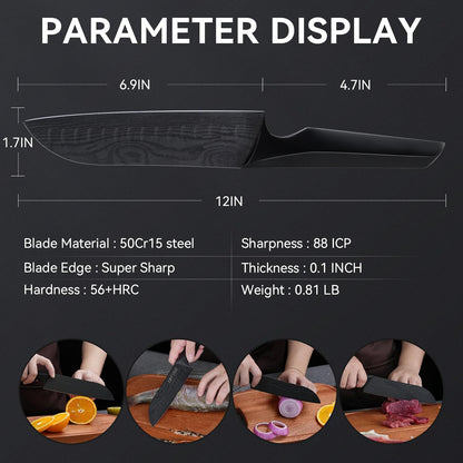 Chef Knife 7 Inch Sharp Santoku Knife for All Around Food, Cooking Gadgets with High End Gift Box, Perfect Gifts for Men and Women, Parents