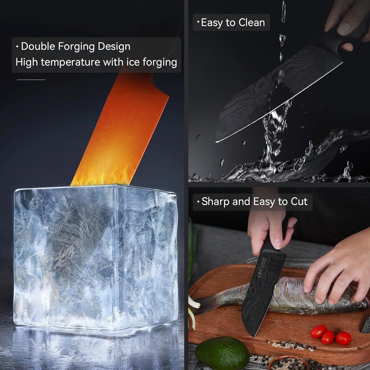 Chef Knife 7 Inch Sharp Santoku Knife for All Around Food, Cooking Gadgets with High End Gift Box, Perfect Gifts for Men and Women, Parents