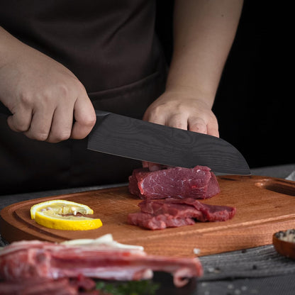 Chef Knife 7 Inch Sharp Santoku Knife for All Around Food, Cooking Gadgets with High End Gift Box, Perfect Gifts for Men and Women, Parents