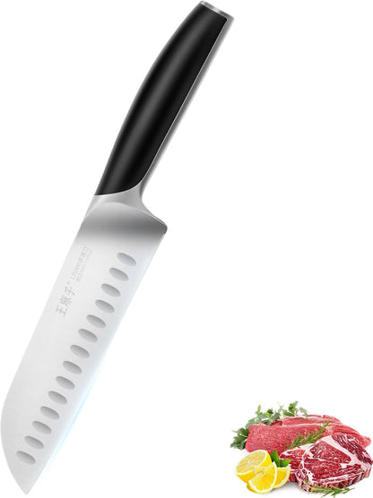 Chef Knife 7 Inch Sharp Santoku Knife for All Around Food, Cooking Gadgets with High End Gift Box, Perfect Gifts for Men and Women, Parents
