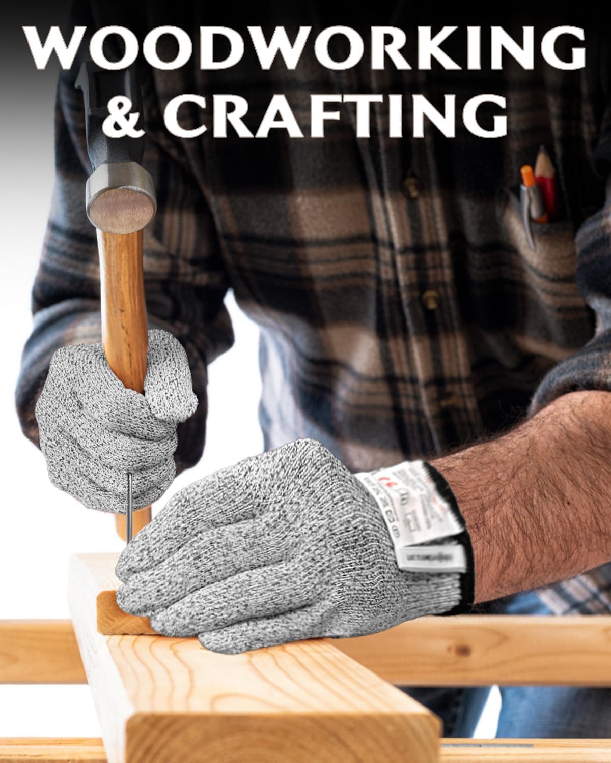 Cutting Gloves Level 5 Cut Resistant, Food Safe Gloves with Non-Slip Grip for Kitchen, Meat Cutting & Mandoline Use, 2 Pairs (S, Pink+Gray)
