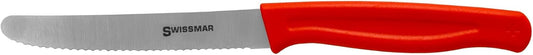 Utility/Tomato Knife – 4.3" German Stainless Steel Blade – Swiss Made One-Piece Design – Red Polypropylene Handle – Precision Cutting – Safety Sleeve Included – Kitchen Prep Knife