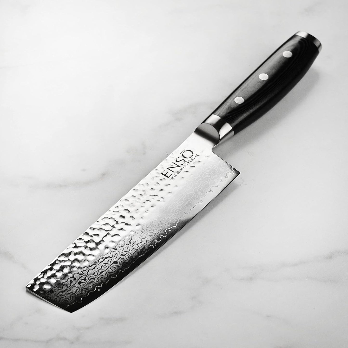 Nakiri Knife - Made in Japan - HD Series - VG10 Hammered Damascus Japanese Stainless Steel - 6.5"