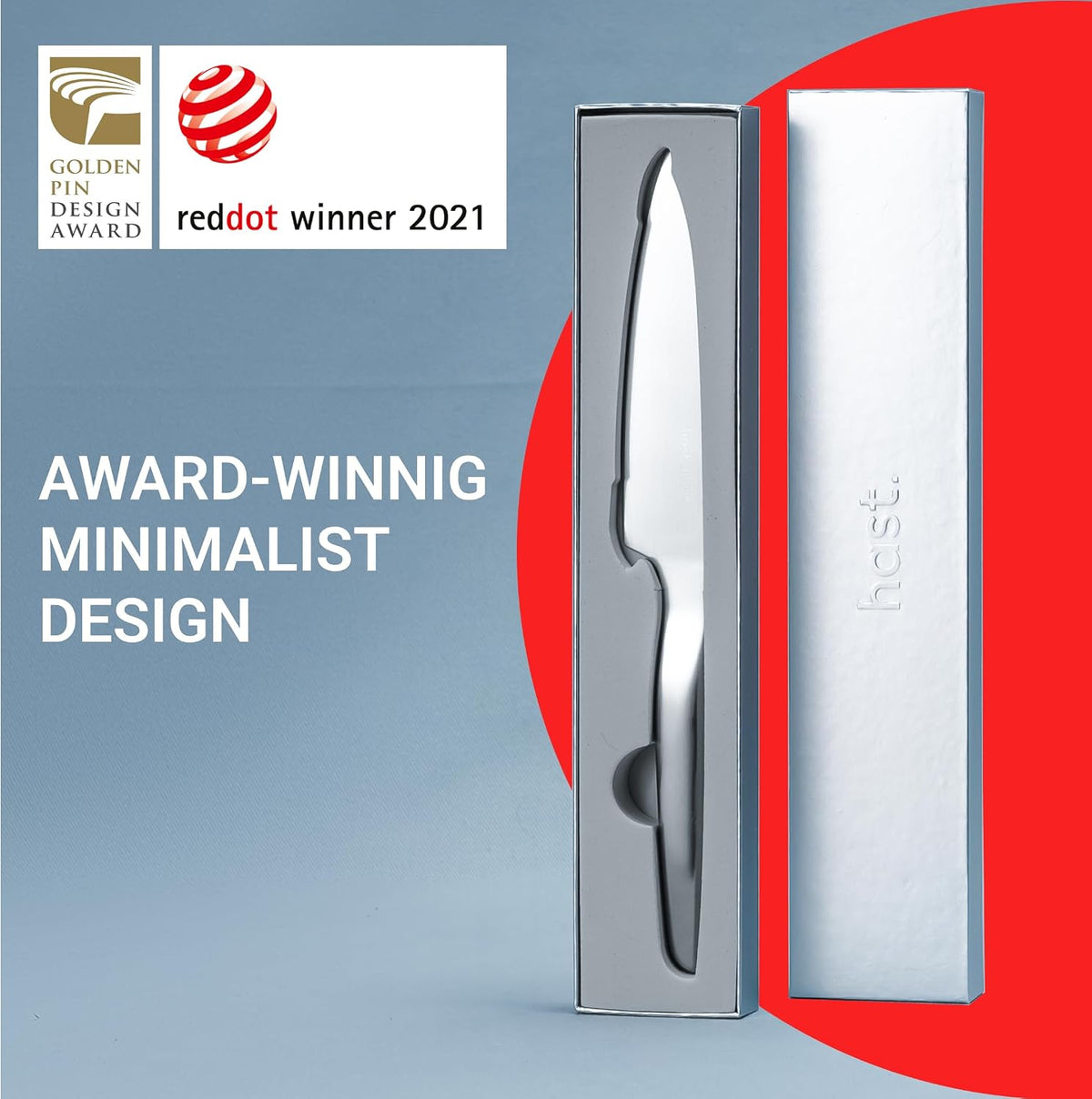 HAST 5.3-inch Utility Knife, Ultra-Sharp Professional Vegetable Knife, Japanse High Carbon Stainless Steel, Lightweight, Award-Winning Sleek Design, Ergonomic Handle.