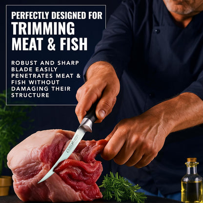Boning Knife, 6" Razor Sharp Fillet Knife for Meat | High Carbon German Steel, Full Tang Ergonomic Handle Design – Artisan Series