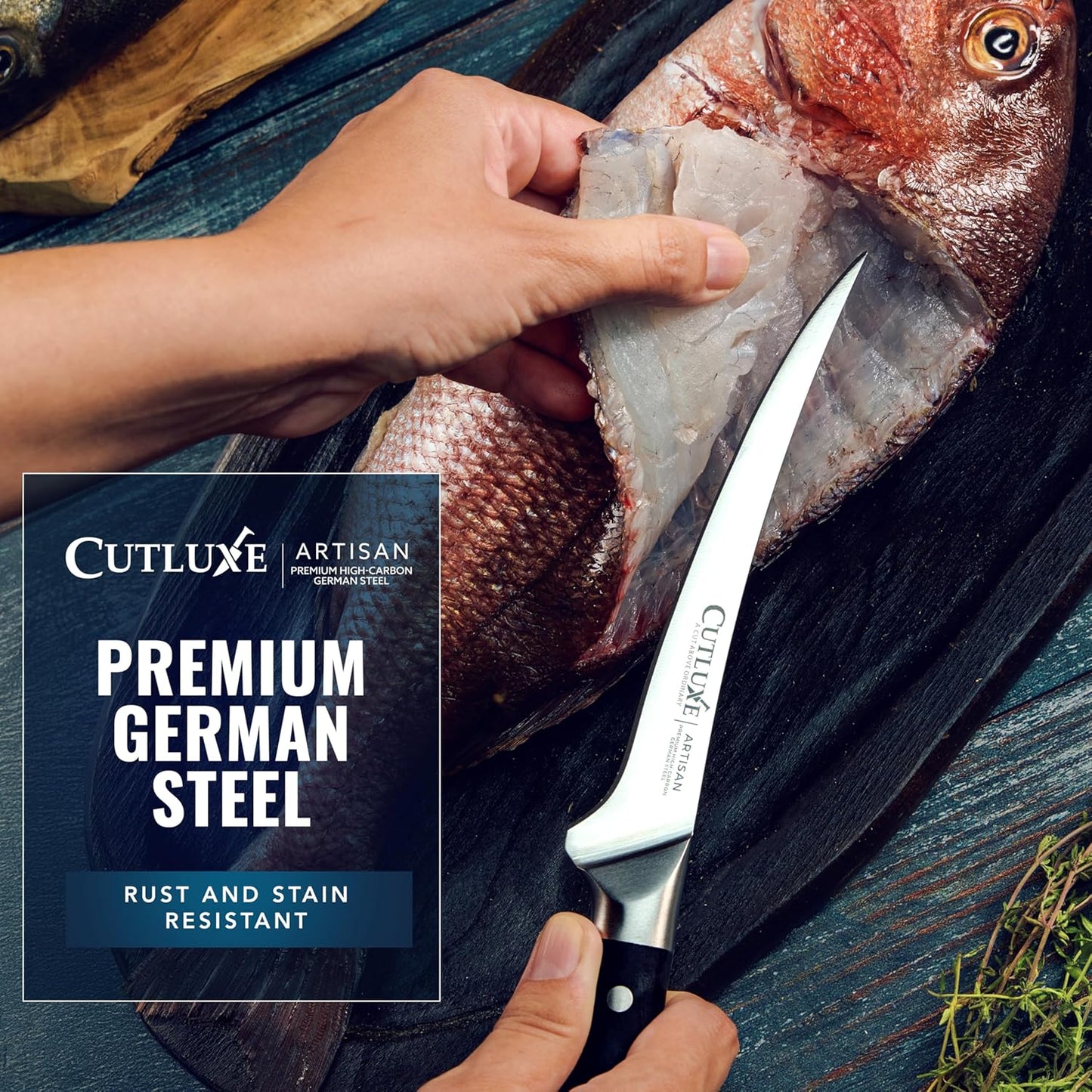 Boning Knife, 6" Razor Sharp Fillet Knife for Meat | High Carbon German Steel, Full Tang Ergonomic Handle Design – Artisan Series