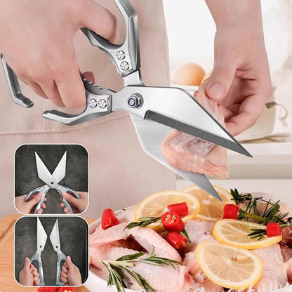 Kitchen Shears,Multifunctional Heavy-Duty Kitchen Shears,Japanese High-Carbon Steel Culinary Shears for Chicken, Meat, Seafood, Bone Cutting (Black)