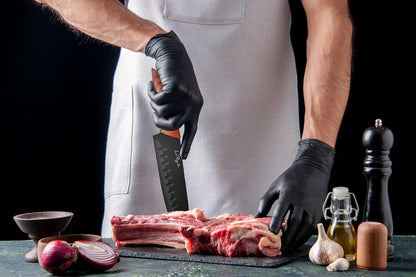 5 Piece Kitchen Knife Set with Magnetic Holder - Includes Chef, Bread, Santoku, Utility and Paring Knives