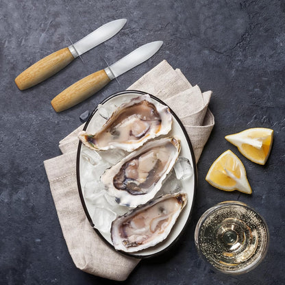 Oyster Shucking Knife, 12 Pack Oyster Shucker With Comfort Wood-Handle for All Kinds of Shells & Oysters, Durable Oyster Shucker Tools for Home & Restaurant Use