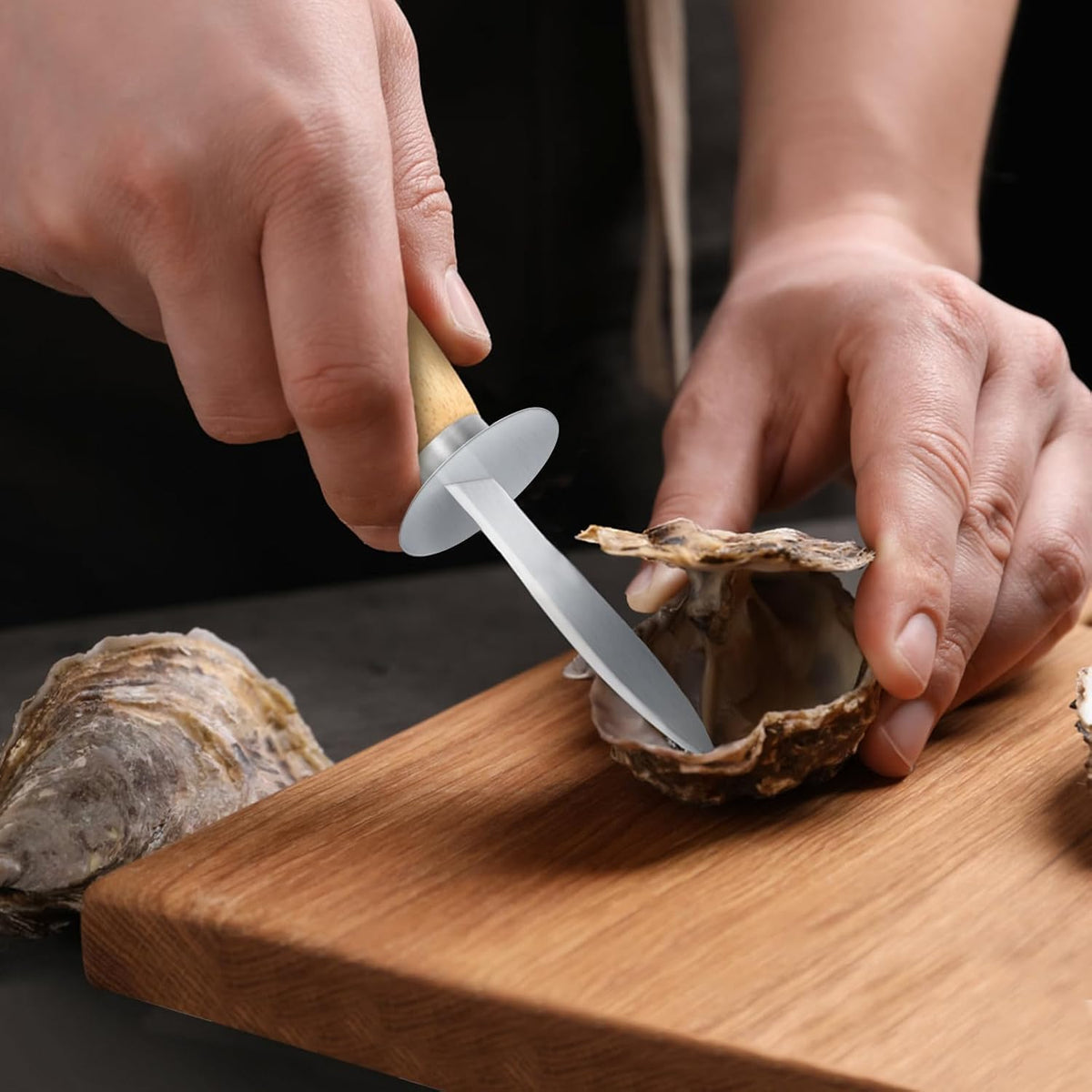 Oyster Shucking Knife, 12 Pack Oyster Shucker With Comfort Wood-Handle for All Kinds of Shells & Oysters, Durable Oyster Shucker Tools for Home & Restaurant Use