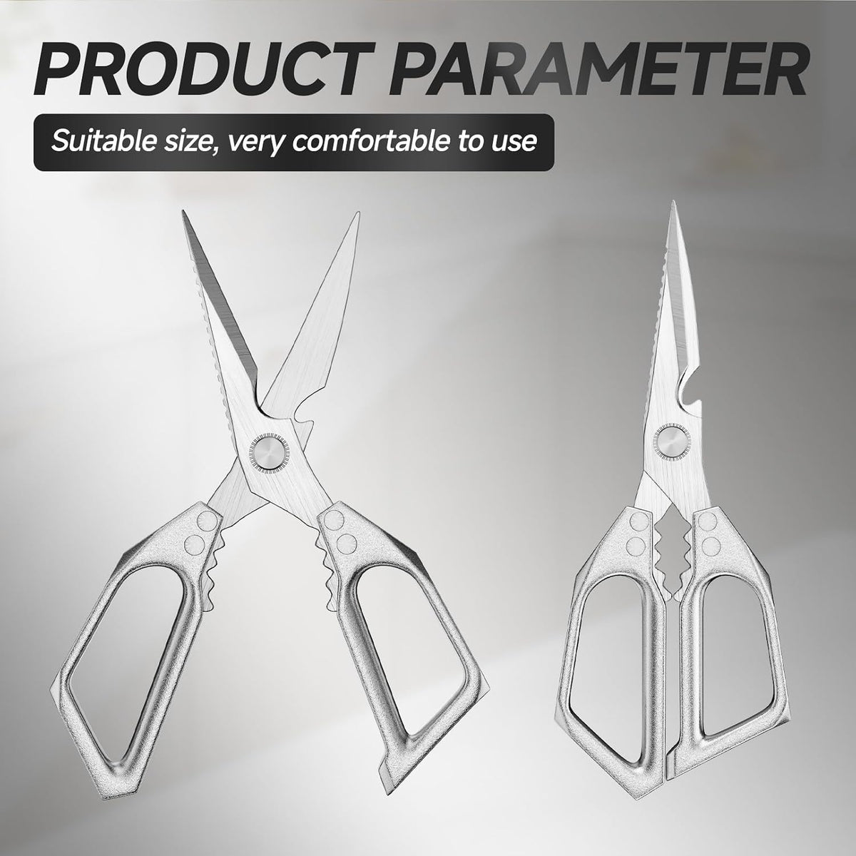 2-Pack Heavy Duty Stainless Steel Kitchen Scissors