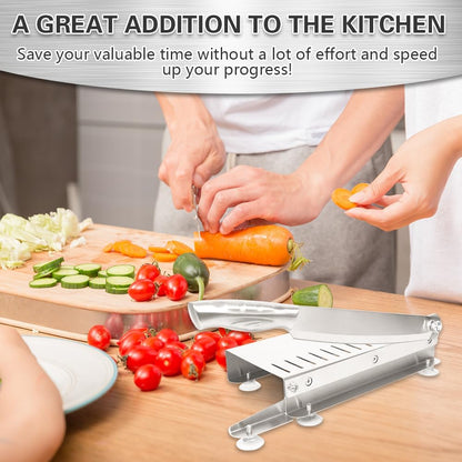 Bone Meat Cutter for Fish, Beef, Chicken, Ribs, Jerky, Vegetable | Manual meat slicer with food tray, stainless steel, manual ribs chopper for frozen meat