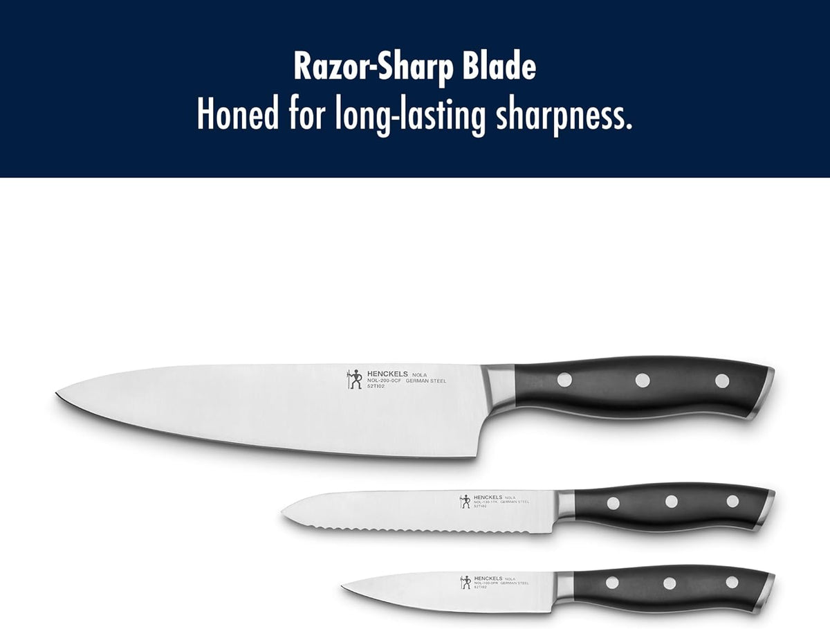 x Emeril, Nola 3-Pc Knife Set, Razor-Sharp, German Engineered | Informed by 100+ Years of Mastery. Dishwasher Safe, Ideal for Everyday Cooking