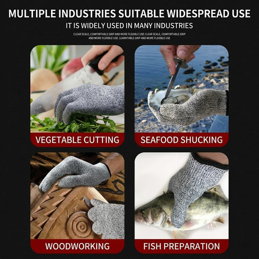Cut Resistant Gloves Food Grade HDPE - Kitchen Safety Gloves for Chef Meat Cutting Oyster Shucking Mandoline Slicing