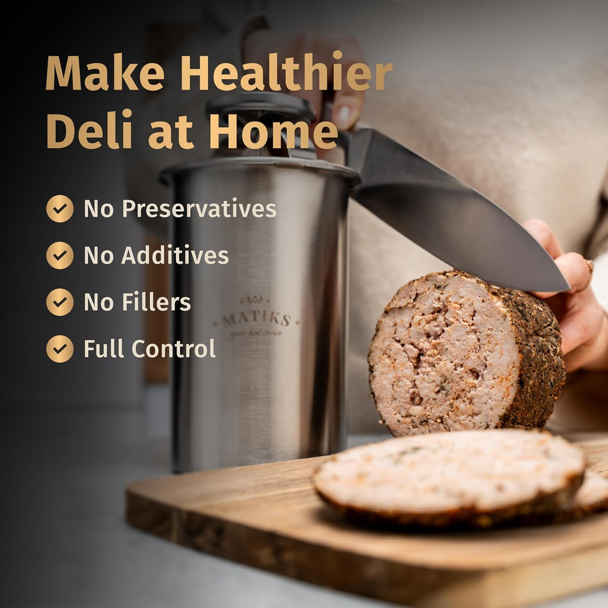 Deli Meat Press Mold for Deli Meats - Make Your Own Healthy Homemade Ham with This Stainless Steel Lunch Meat Press Maker - Our Ham Maker Includes Bonus Thermometer, Recipes and Cooking Bags