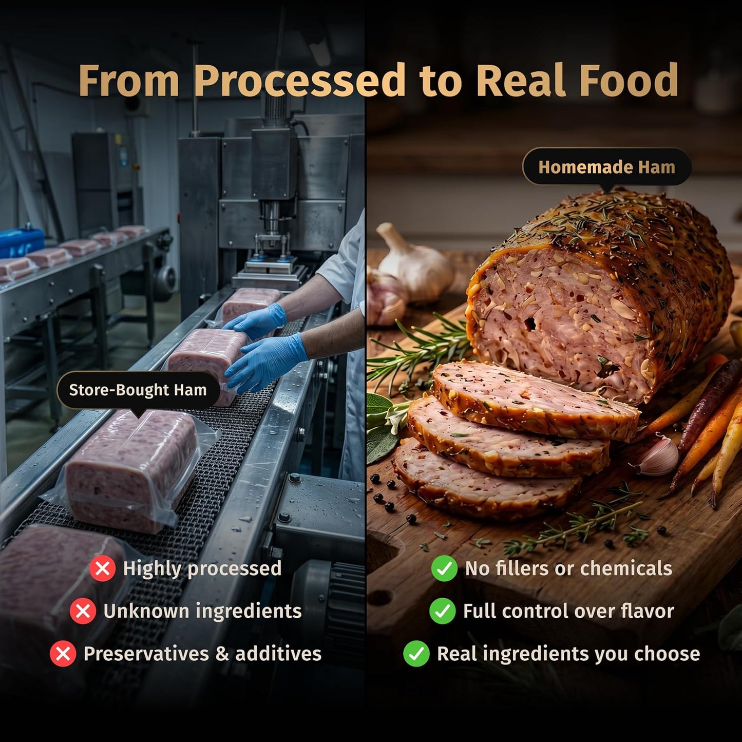 Deli Meat Press Mold for Deli Meats - Make Your Own Healthy Homemade Ham with This Stainless Steel Lunch Meat Press Maker - Our Ham Maker Includes Bonus Thermometer, Recipes and Cooking Bags