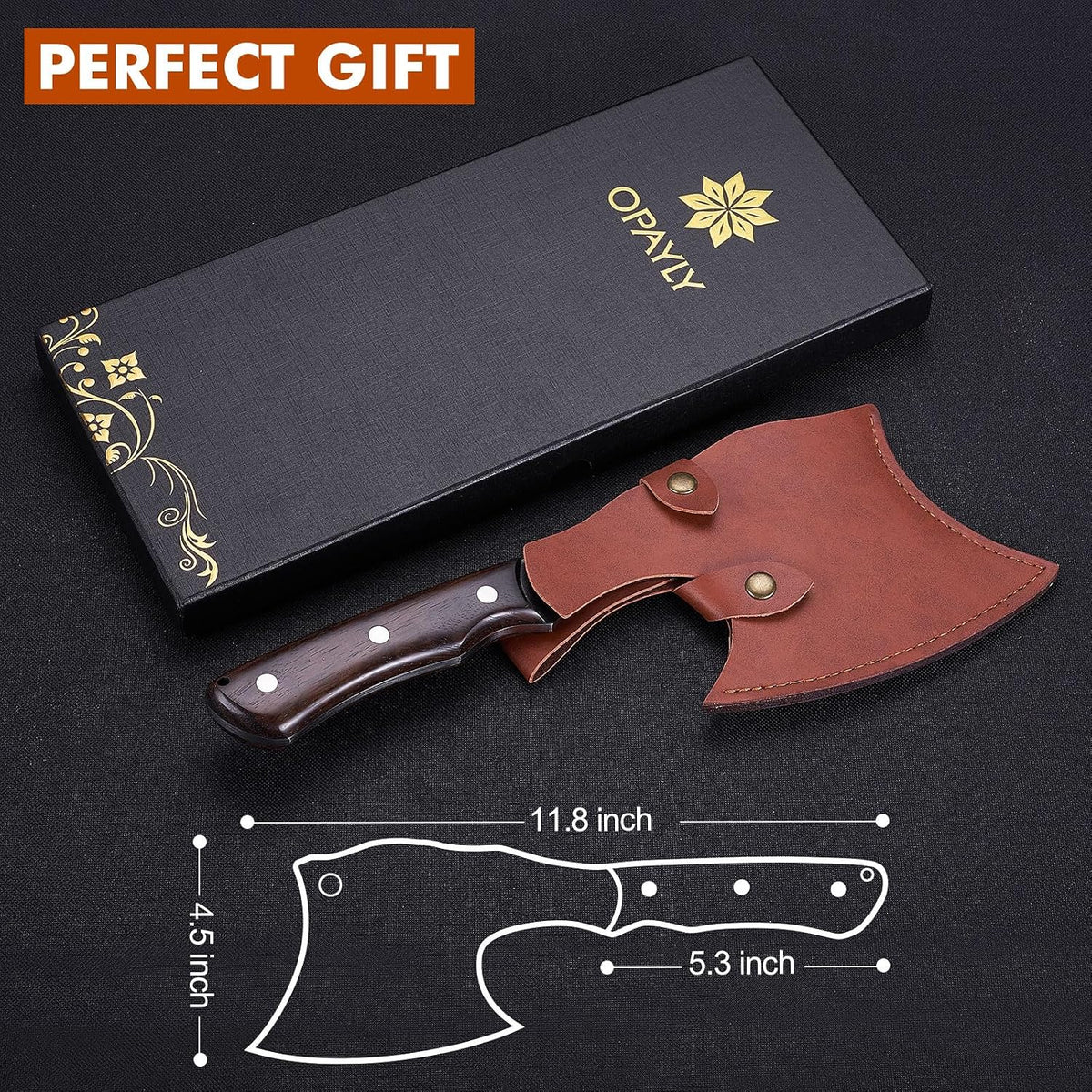 Heavy-Duty Bone Chopper Knife Hand Forged Meat Cutting with Cover Meat Bone Cleaver Knife High Carbon for Kitchen Outdoor Camping BBQ men gifts
