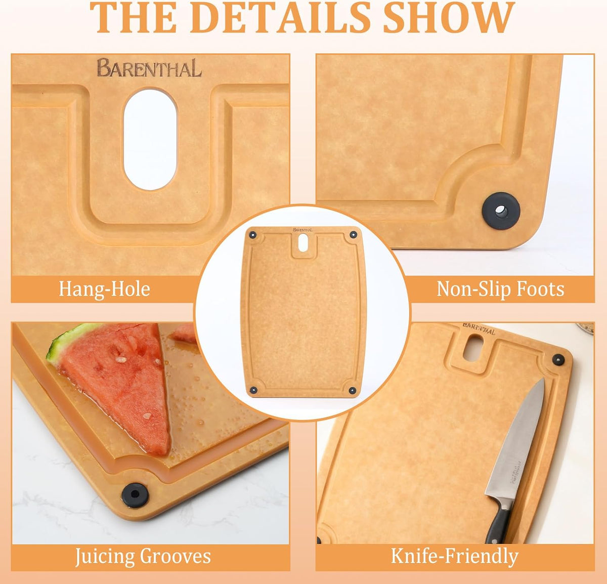 Cutting Boards for Kitchen Dishwasher - 2PC Cutting Board Set Double-Sided with Non-Slip Feet and Juice Groove Composite Chopping Board for Kitchen Knife Friendly Cut Meat, Fruit,Vegetable