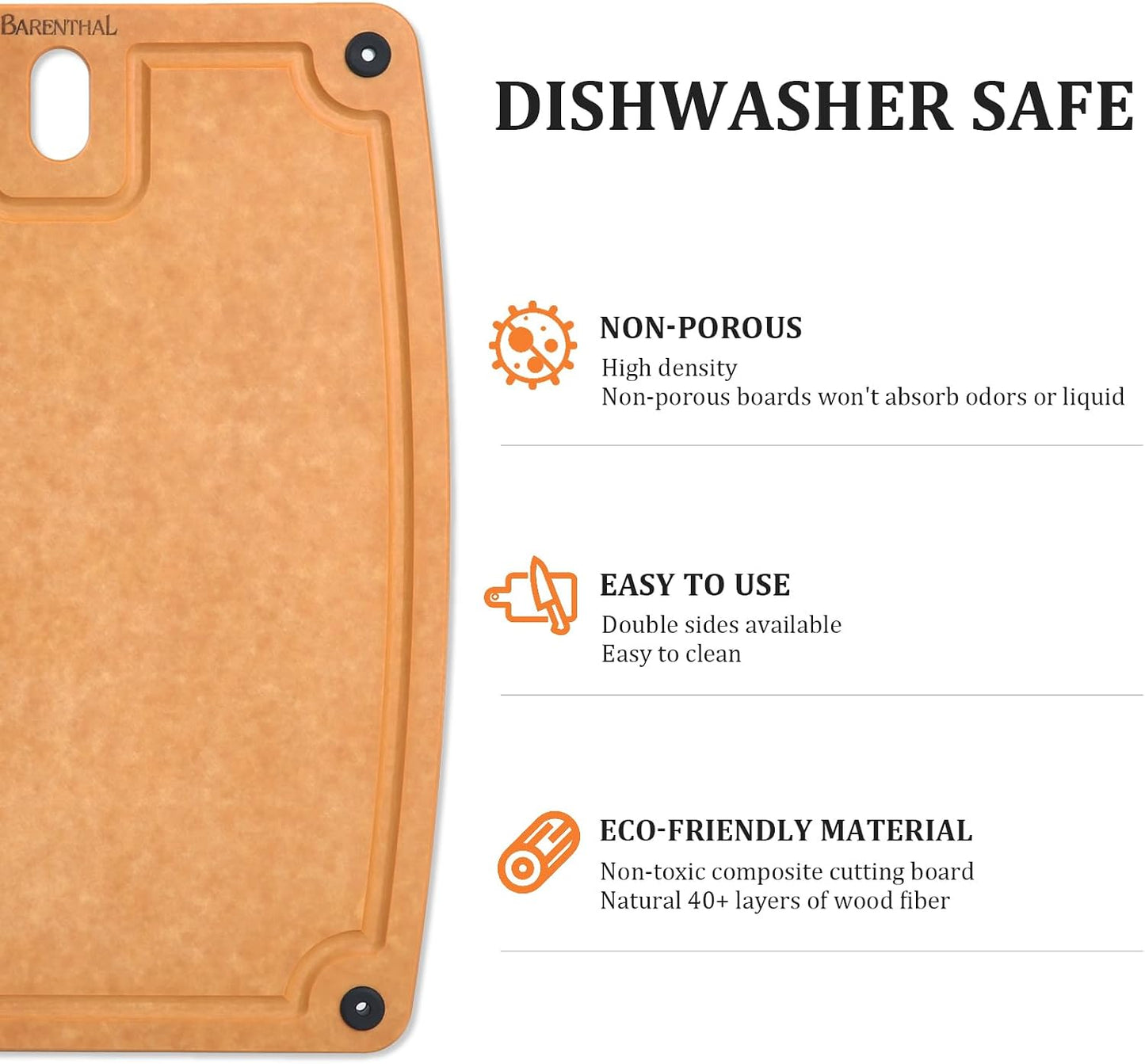 Cutting Boards for Kitchen Dishwasher - 2PC Cutting Board Set Double-Sided with Non-Slip Feet and Juice Groove Composite Chopping Board for Kitchen Knife Friendly Cut Meat, Fruit,Vegetable