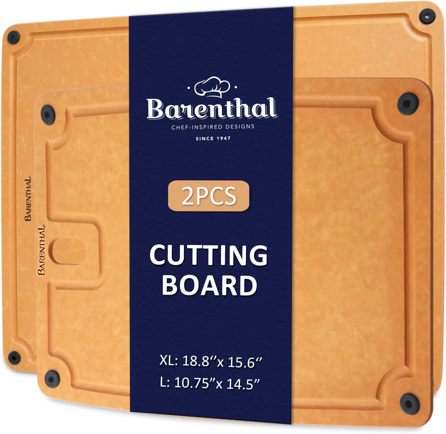 Cutting Boards for Kitchen Dishwasher - 2PC Cutting Board Set Double-Sided with Non-Slip Feet and Juice Groove Composite Chopping Board for Kitchen Knife Friendly Cut Meat, Fruit,Vegetable