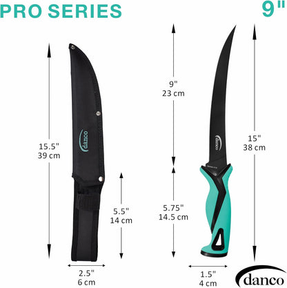 danco Pro Series 9-Inch Fillet Knife with German Steel Blade and Sheath