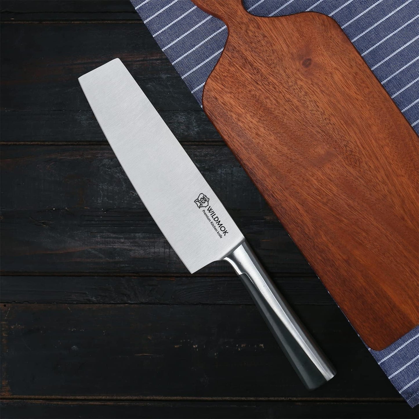 3pcs Knife Set Stainless Steel Kitchen Knives Set 7inch Bone Chopper 7inch Nakiri Knife and 5inch Utility Cutter with Stainless Steel & ABS Handle, Perfect Cutlery Set Gift