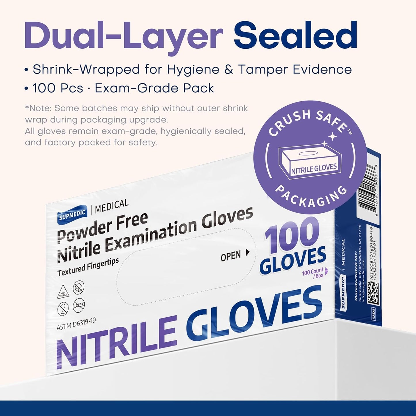 Medical Soft Max™ Nitrile Disposable Gloves, 100 Ct Latex-Free Powder-Free Food Safe Cooking Cleaning Lab Exam Glove