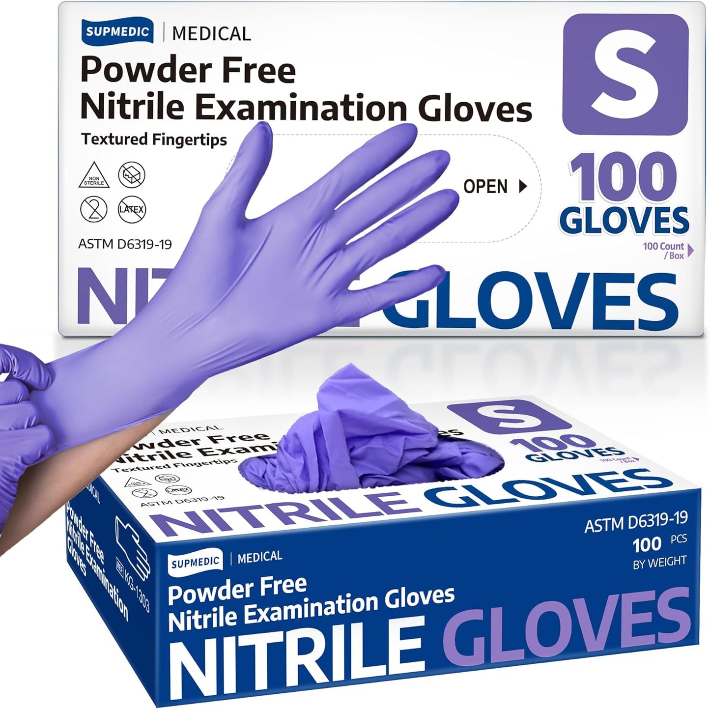 Medical Soft Max™ Nitrile Disposable Gloves, 100 Ct Latex-Free Powder-Free Food Safe Cooking Cleaning Lab Exam Glove