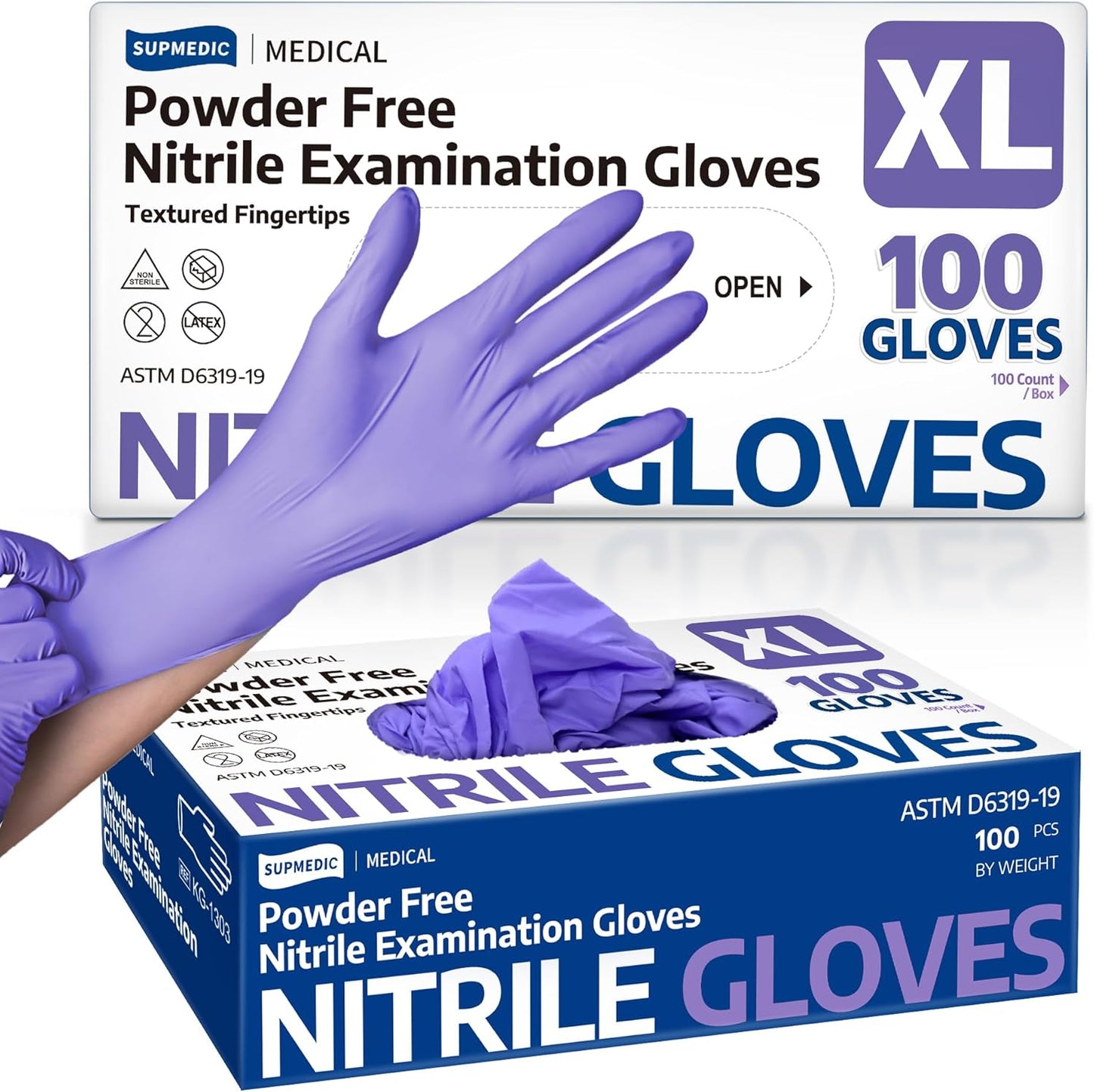 Medical Soft Max™ Nitrile Disposable Gloves, 100 Ct Latex-Free Powder-Free Food Safe Cooking Cleaning Lab Exam Glove