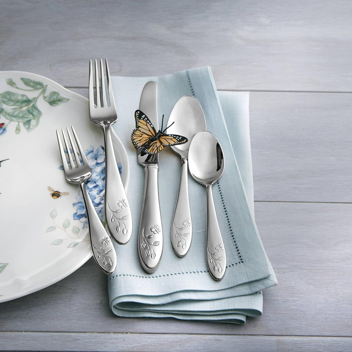 Butterfly Meadow Porcelain Handle Cheese Spreader Set