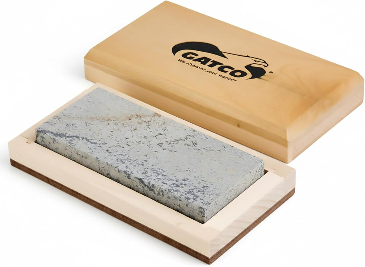 Bear & Son 4" Sharpening and Honing Stone, 100% Natural Soft Arkansas Whetstone with Wood Storage Box, 2″ X 4″ X 0.5” (80040)