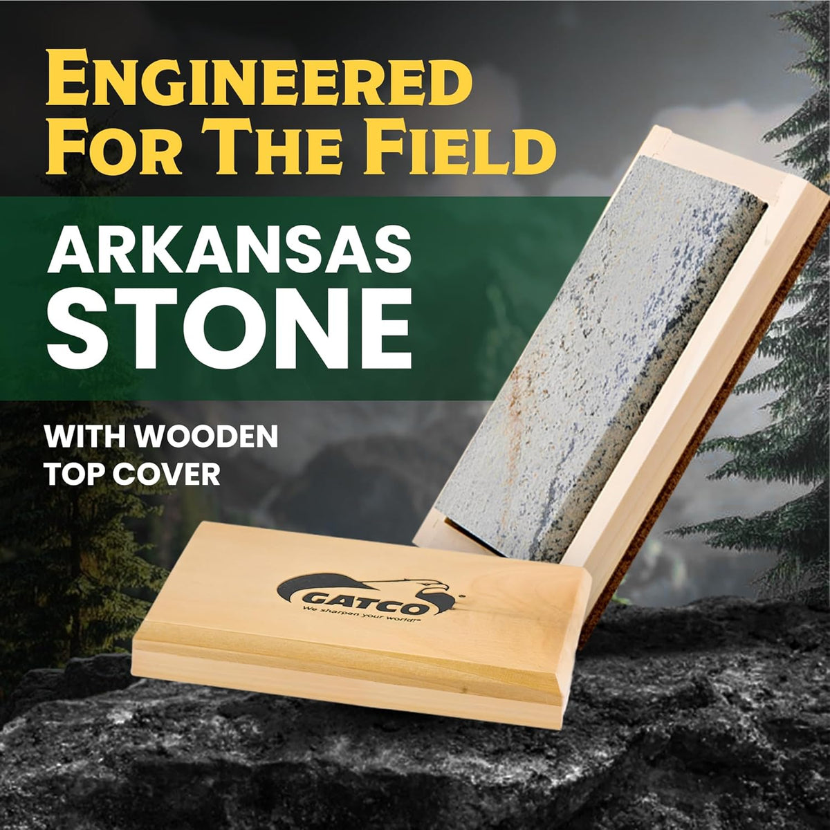 Bear & Son 4" Sharpening and Honing Stone, 100% Natural Soft Arkansas Whetstone with Wood Storage Box, 2″ X 4″ X 0.5” (80040)