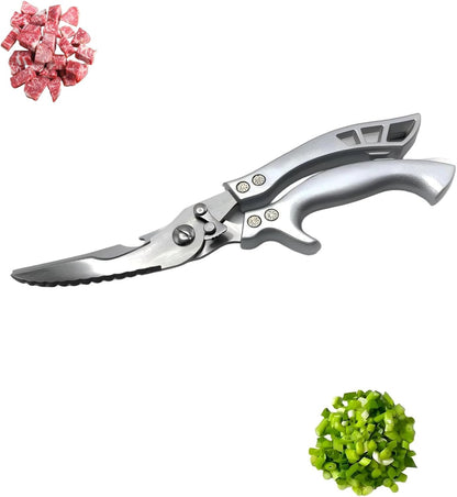 Poultry Shears, Spring Loaded Kitchen Scissors Fish Scaler Opener | 3-in-1 Kitchen Shears – poultry shears, fish scaler & bottle opener in one 10-inch tool. Cut chicken, turkey, fish, meat.