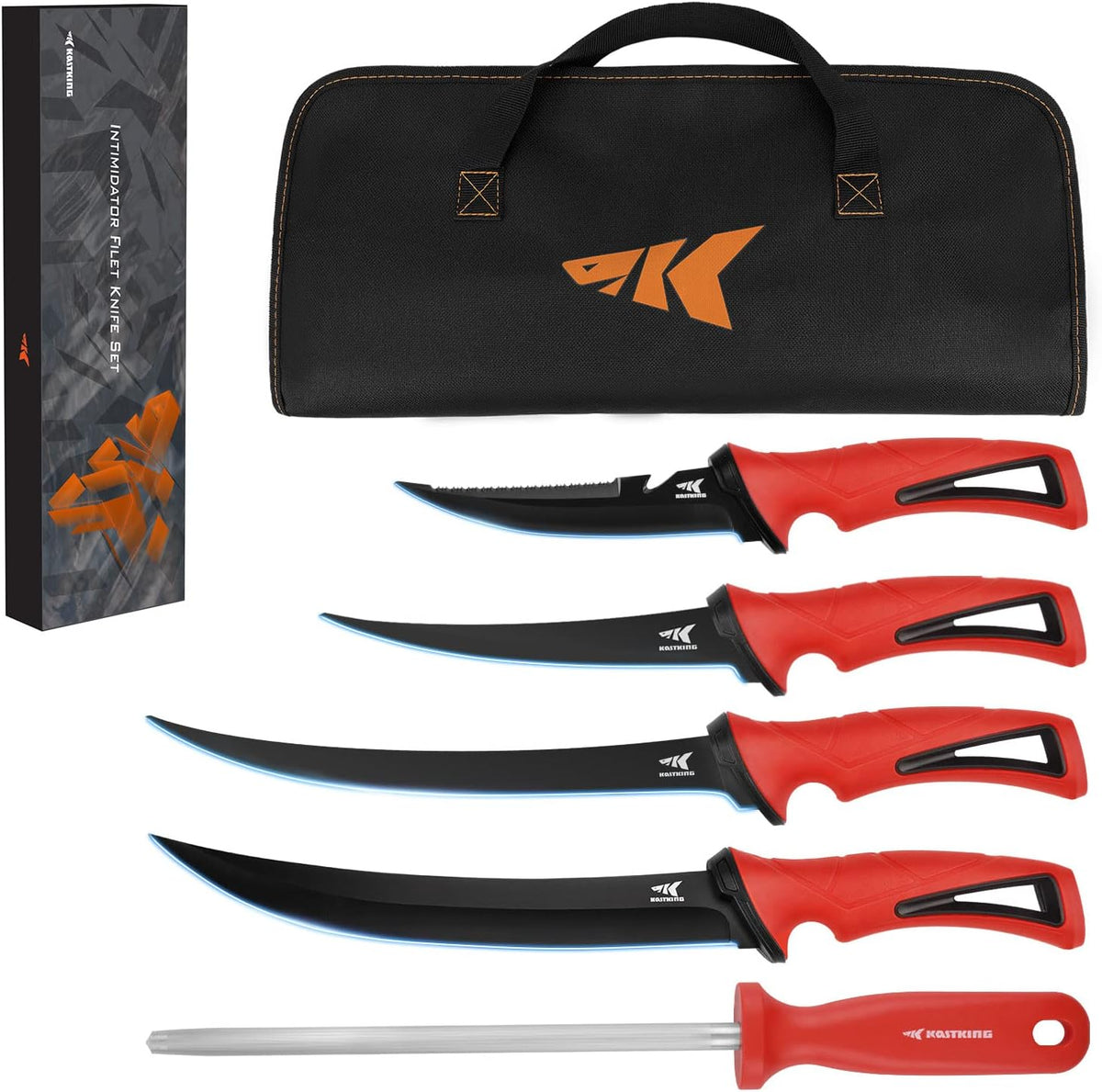 Intimidator 9'' Fillet Knife and Honing Rod, Fishing Gear for Men