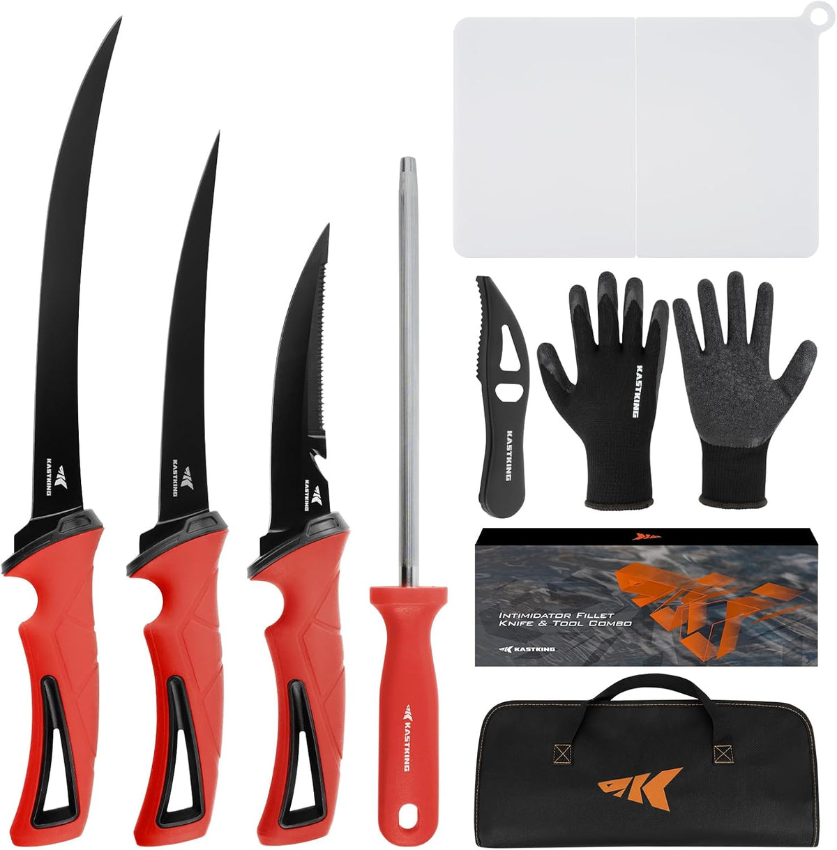 Intimidator 9'' Fillet Knife and Honing Rod, Fishing Gear for Men