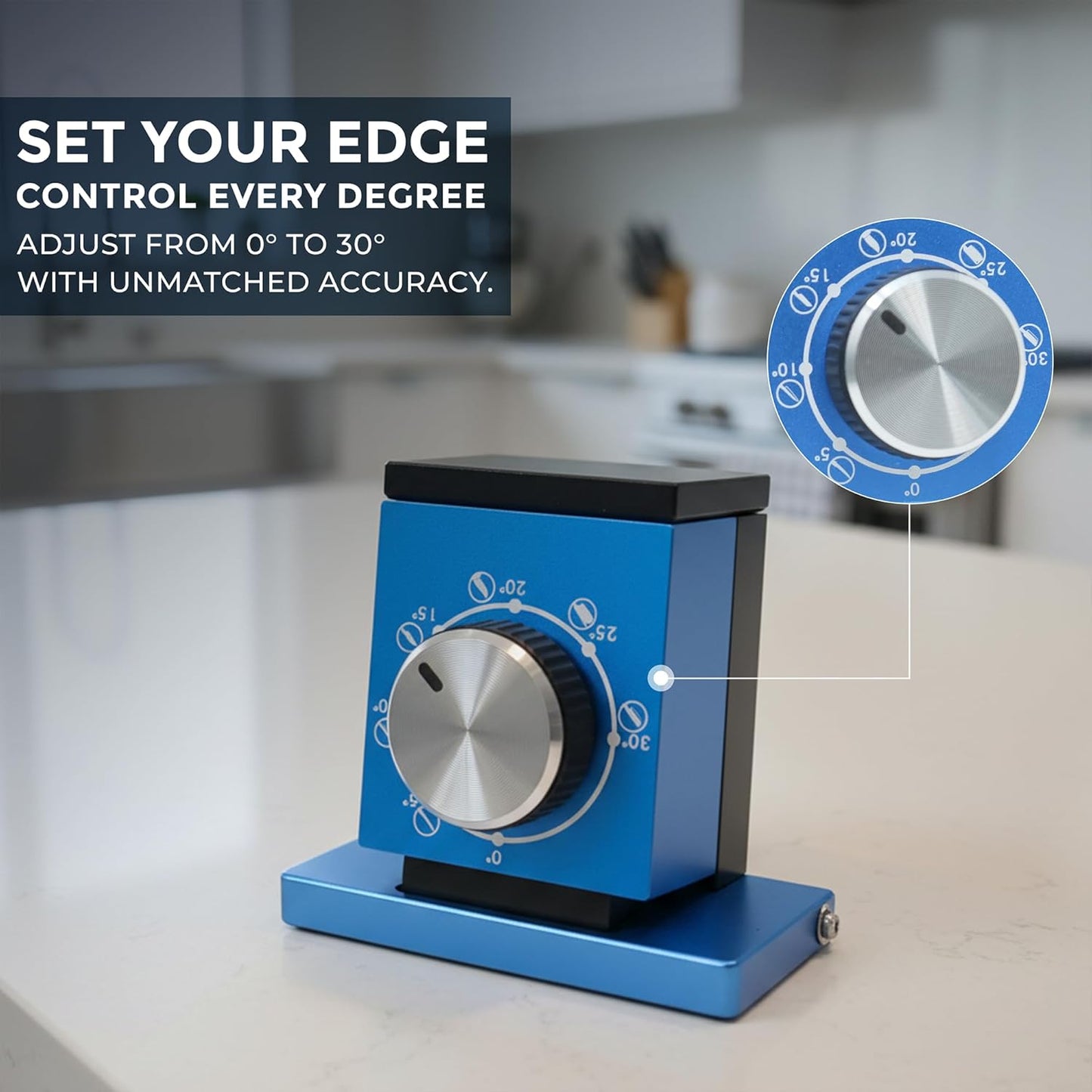 Knife Sharpener - Professional Sharpening Tool Kit for All Knife Types, Offers 0 to 30° Magnetic Angles - Manual Safe Operating - Diamond & Ceramic Honing 400, 800 and 1000 Discs