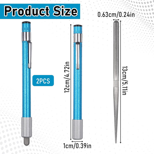 2 Pcs Retractable Steel Sharpening Serrated Knife Sharpener Portable Manual Sharpening Rod Multifunction Small Knife sharpening Tool for Home Kitchen Gadgets Outdoor Repairs Fishing
