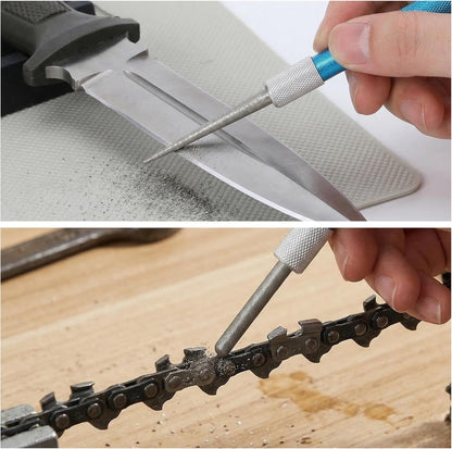 2 Pcs Retractable Steel Sharpening Serrated Knife Sharpener Portable Manual Sharpening Rod Multifunction Small Knife sharpening Tool for Home Kitchen Gadgets Outdoor Repairs Fishing